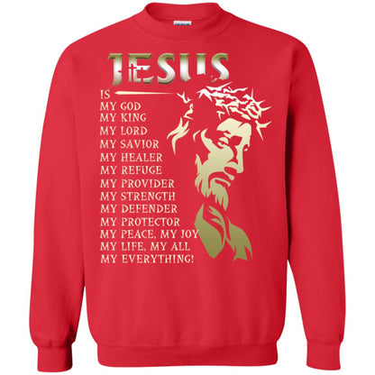 Jesus Is My God My King My Lord My Savior My Healer Shirt Red