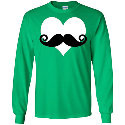 Mustache Heart Valentines Day T-shirt Irish Green