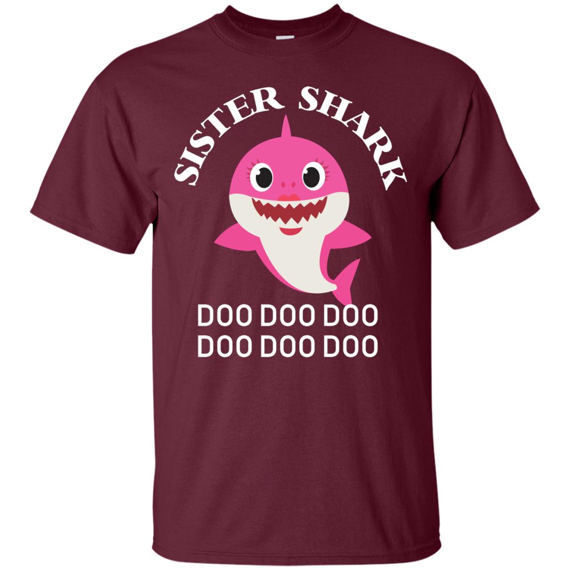 Sister Shark Family Shark Shirt Maroon