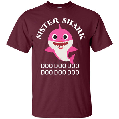 Sister Shark Family Shark Shirt Maroon
