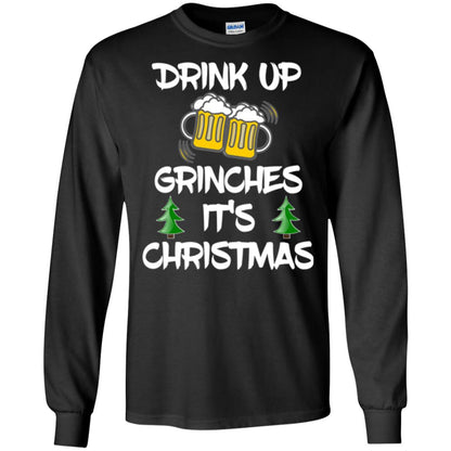 Beer Lovers T-shirt Drink Up Grinches It_s Christmas Black