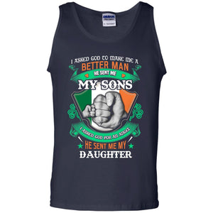 He Sent Me My Sons He Sent Me My Daughter Saint Patrick's Day Shirt For DadG220 Gildan 100% Cotton Tank Top