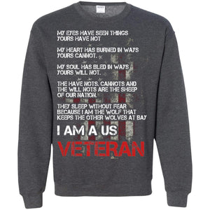I Am A Us Veteran My Eyes My Heart My SoulG180 Gildan Crewneck Pullover Sweatshirt 8 oz.
