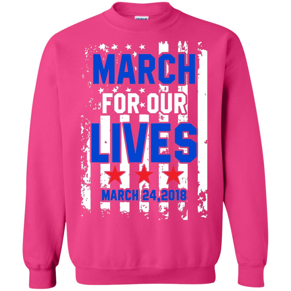 March For Our Lives With American Flag Gun Control T-shirt Heliconia