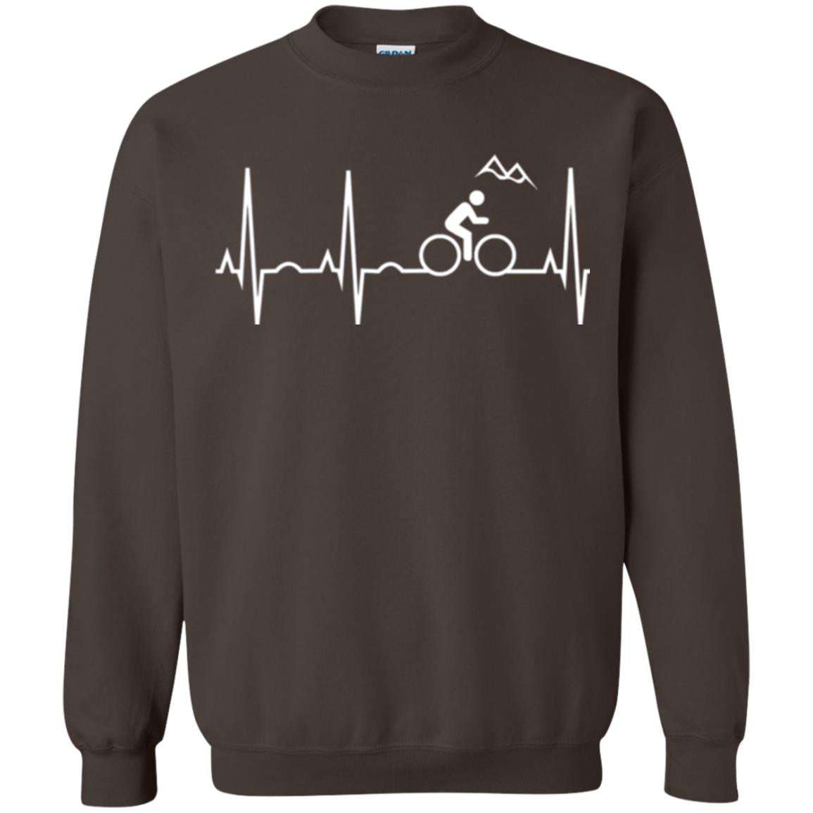 Mountain Bike Heartbeat Mountain Biking T-shirt Dark Chocolate