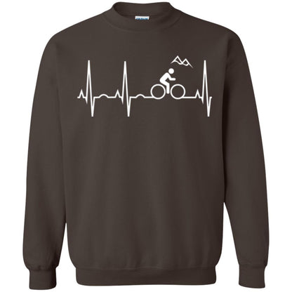 Mountain Bike Heartbeat Mountain Biking T-shirt Dark Chocolate