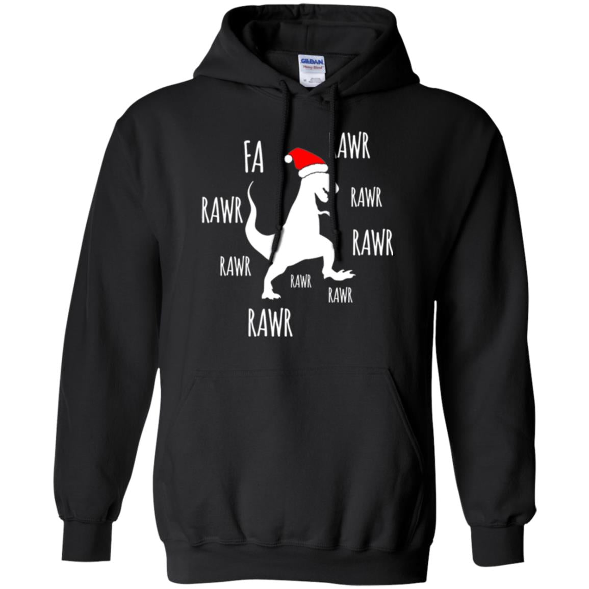 Christmas T-shirt Fa Rawr Rawr Funny T-rex Dinosaur Black