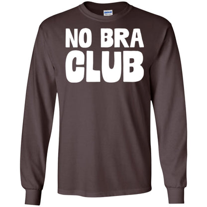 No Bra Club T-shirt Funny Feminist Women No Bra Dark Chocolate