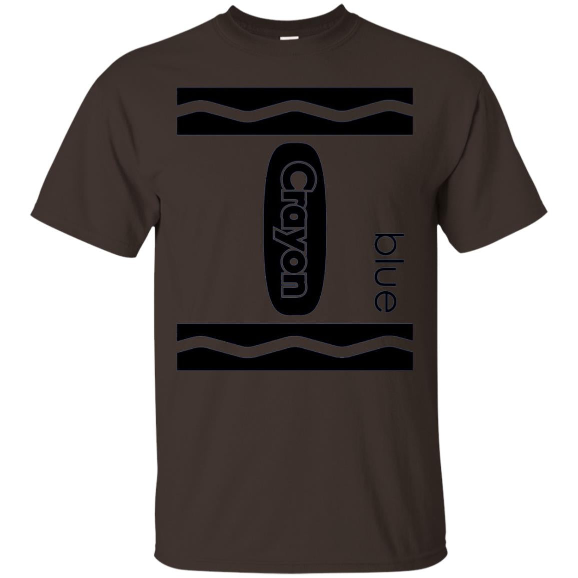 Blue Crayon Halloween Couple Friend Group Costume T-shirt Dark Chocolate
