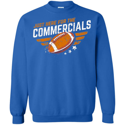 Football Lover T-shirt Just Here For The Commercials Royal