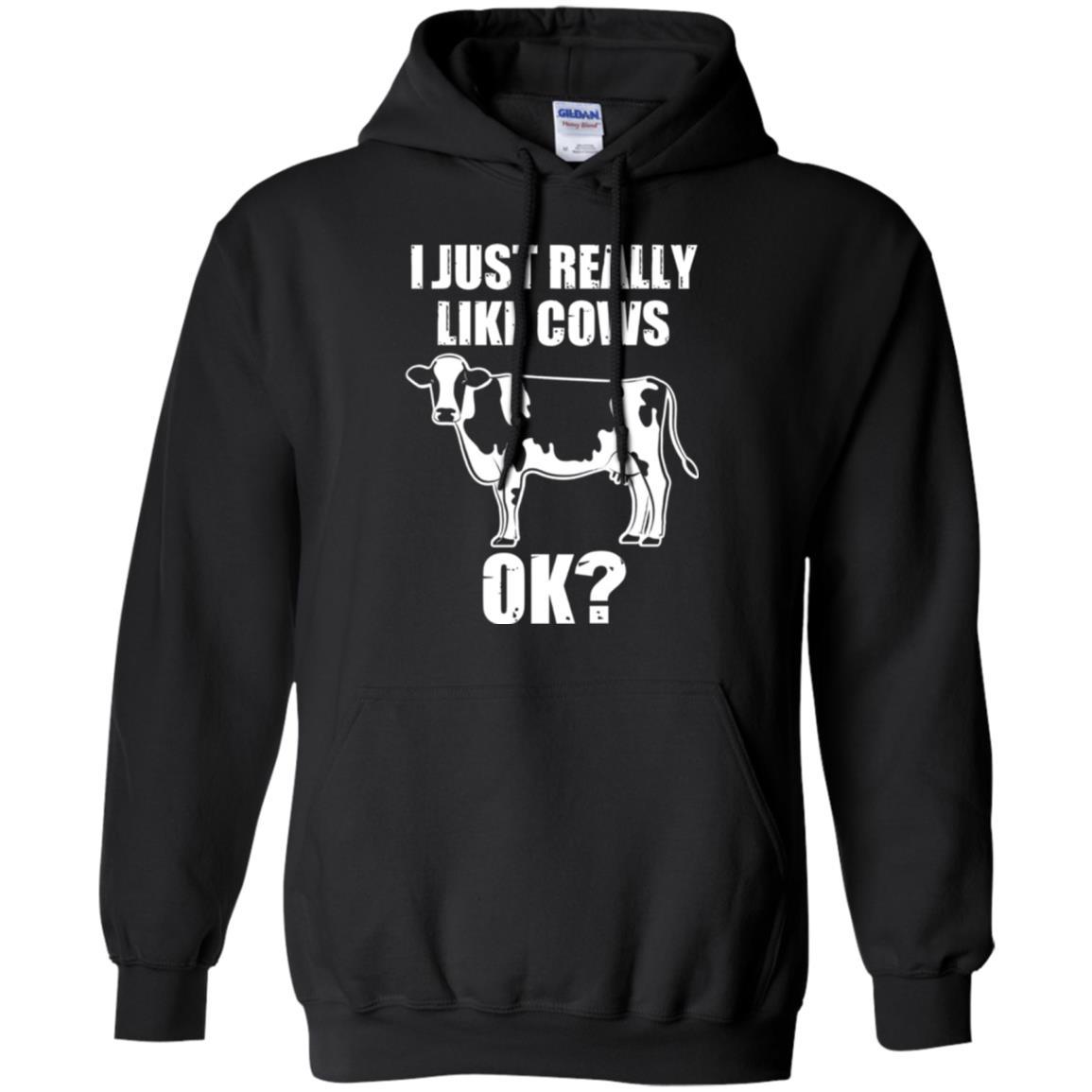 Cow Lover T-shirt I Just Really Like Cows Ok Black