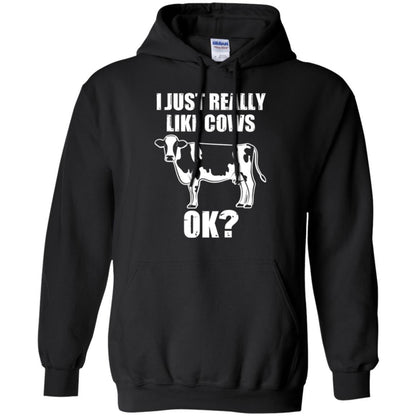 Cow Lover T-shirt I Just Really Like Cows Ok Black