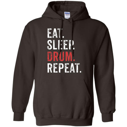 Drummer T-shirt Eat Sleep Drum Repeat Dark Chocolate