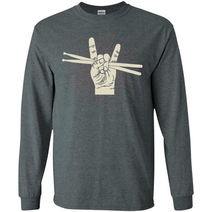 Drummer T-shirt Drumsticks Percussion Rock Dark Heather