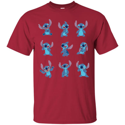 Stitch T-shirt Disney Many Moods Cardinal