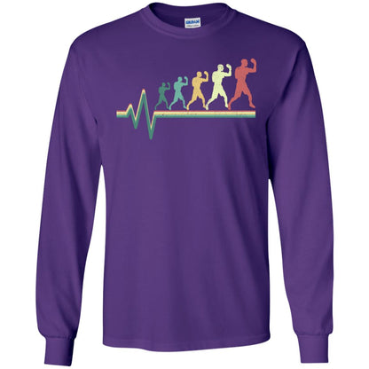 Boxing Heartbeat Boxer Gift Shirt Purple