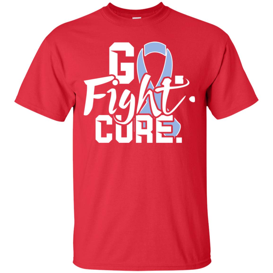 Stomach Cancer Go Fight Cure Periwinkle Ribbon Shirt Red