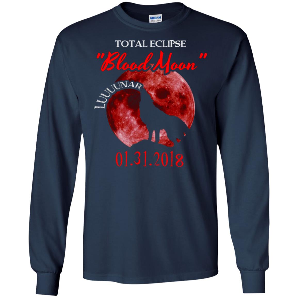 Eclipse T-shirt Total Eclipse Luuuunar Blood Moon Navy