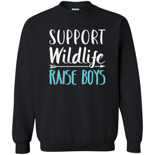Funny Mother_s Day T-shirt Support Wildlife Raise Boys Black