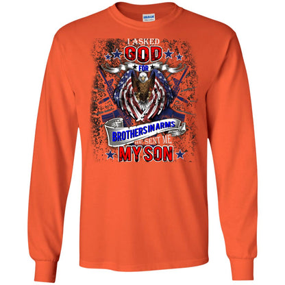 God Sent Me My Veteran Son Daddy T-shirt Orange
