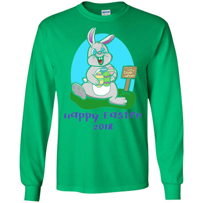 Easter Bunny Stop Here Funny Easter Day T-shirt Irish Green
