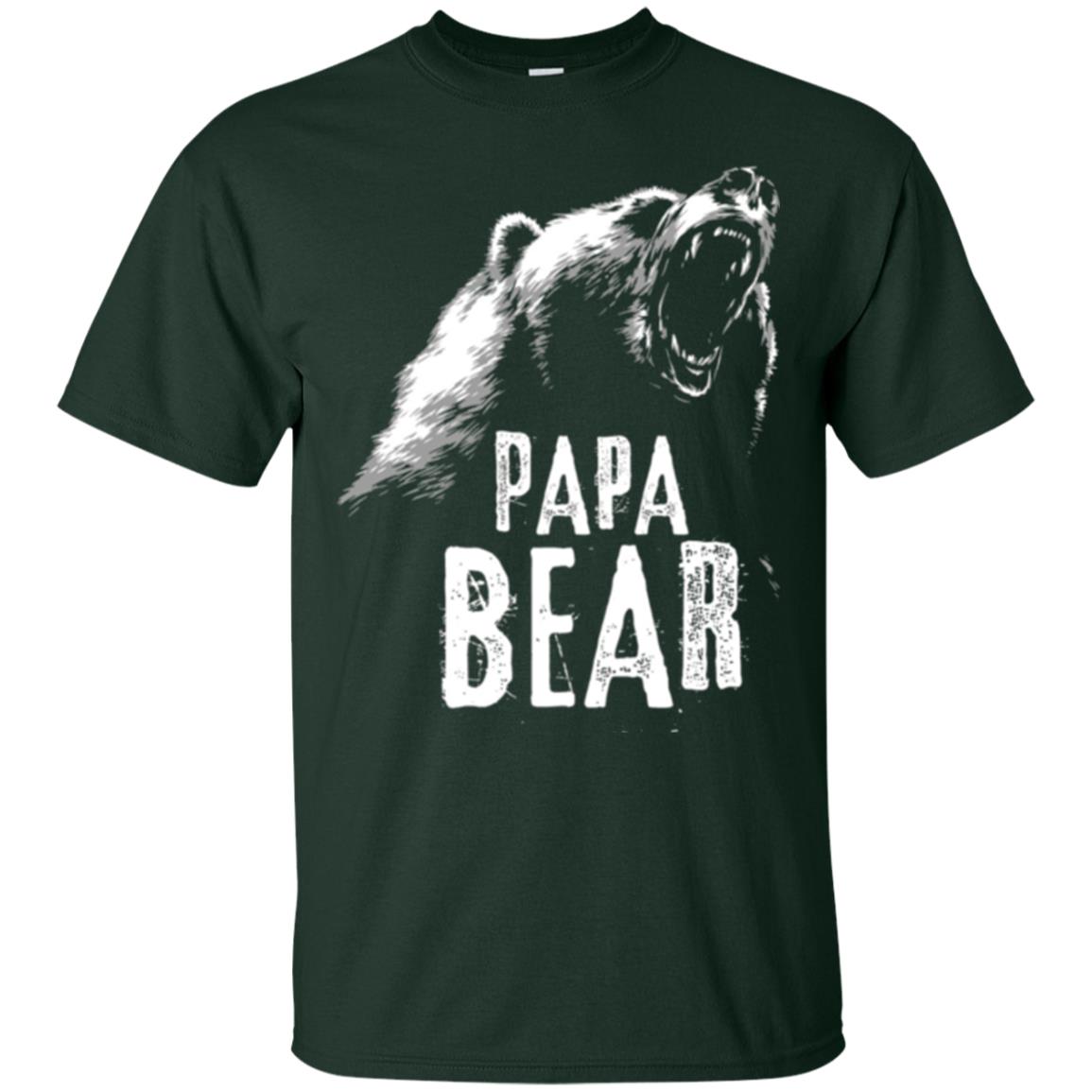 Papa Bear Best Dad For Fathers Day T-shirt Forest Green