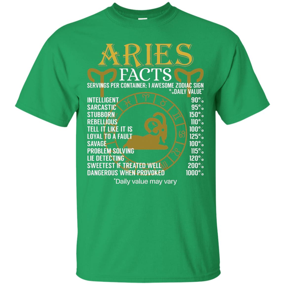 Aries Facts Zodiac Sign T-shirt Irish Green