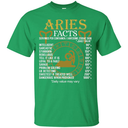 Aries Facts Zodiac Sign T-shirt Irish Green
