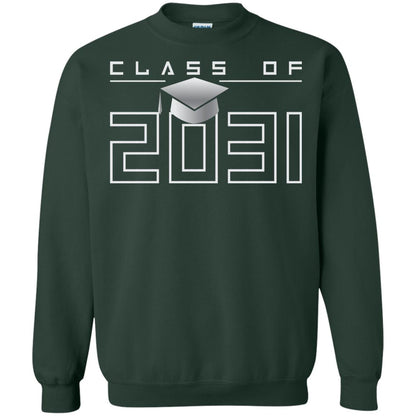 Class Of 2031 Kindergarten First Day Of School Graduate In 2031 Shirt Forest Green