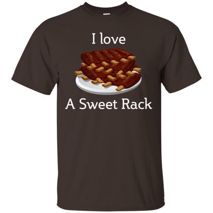 I Love A Sweet Rack Bbq Ribs T-shirt Dark Chocolate