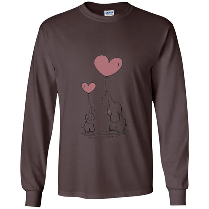 Elephants Mom Heart Balloons Family Shirt Dark Chocolate