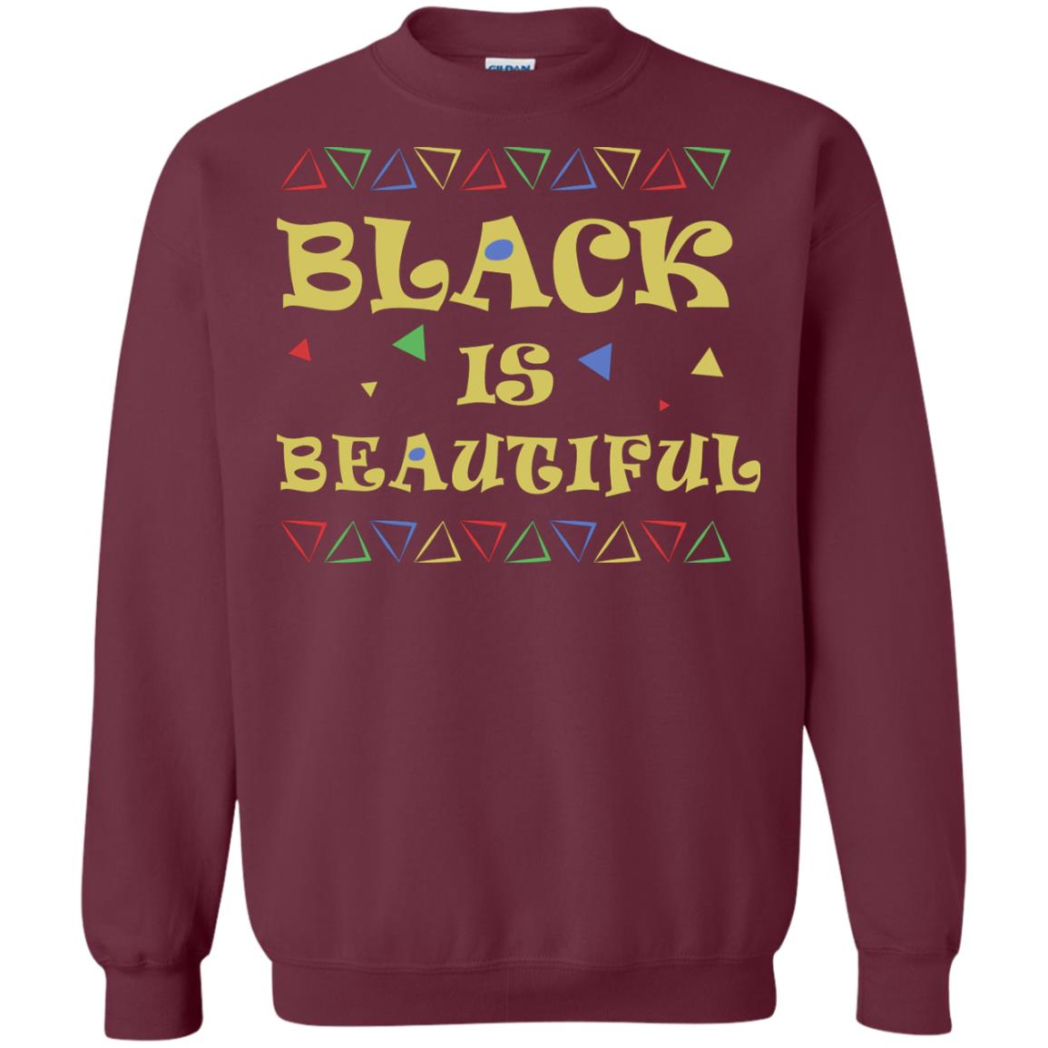 African American T-shirt Black Is Beautiful Maroon