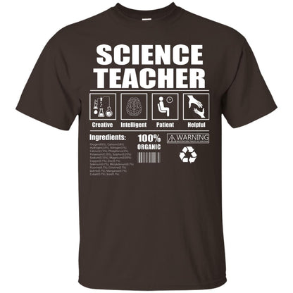 Science Teacher Shirt Creative Intelligent Patient Helpful Dark Chocolate