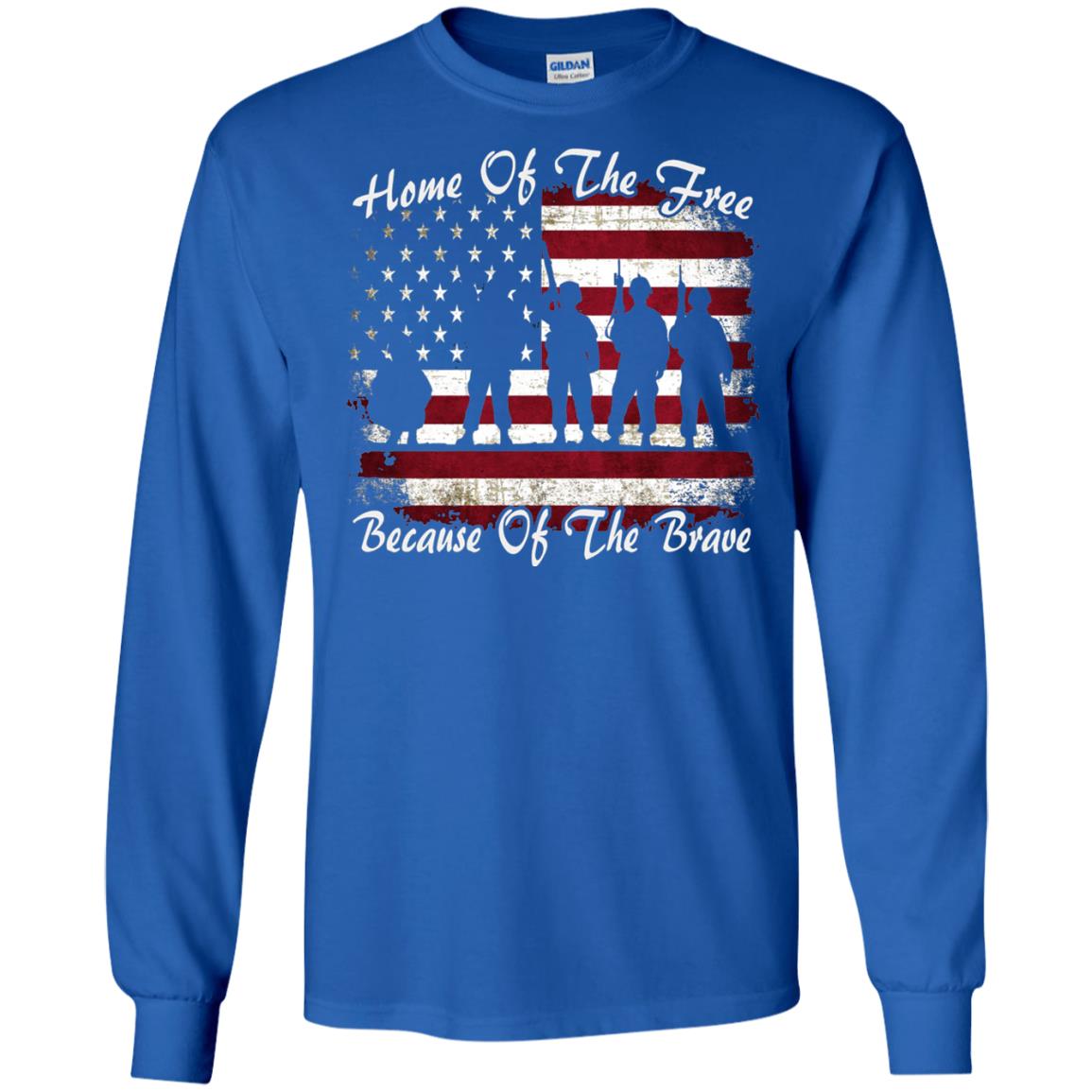 Home Of The Free Because Of The Brave Flag Military Shirt Royal