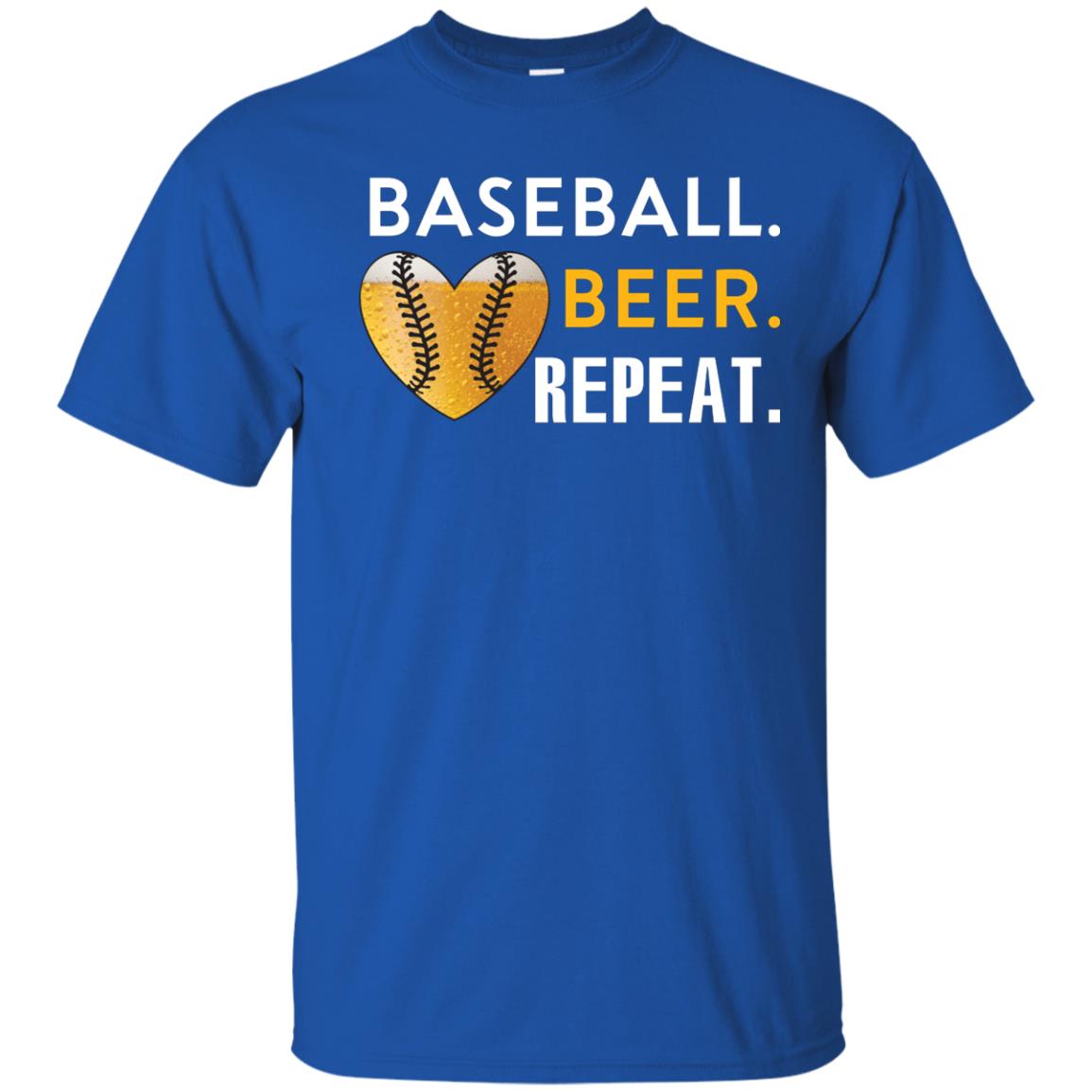 Baseball Lover T-shirt Beer Repeat Royal