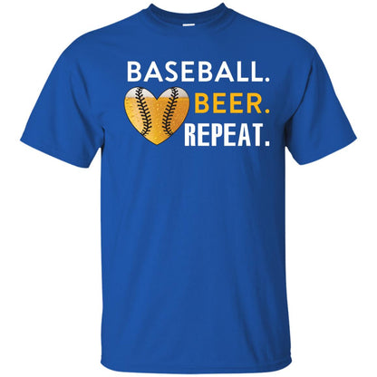 Baseball Lover T-shirt Beer Repeat Royal