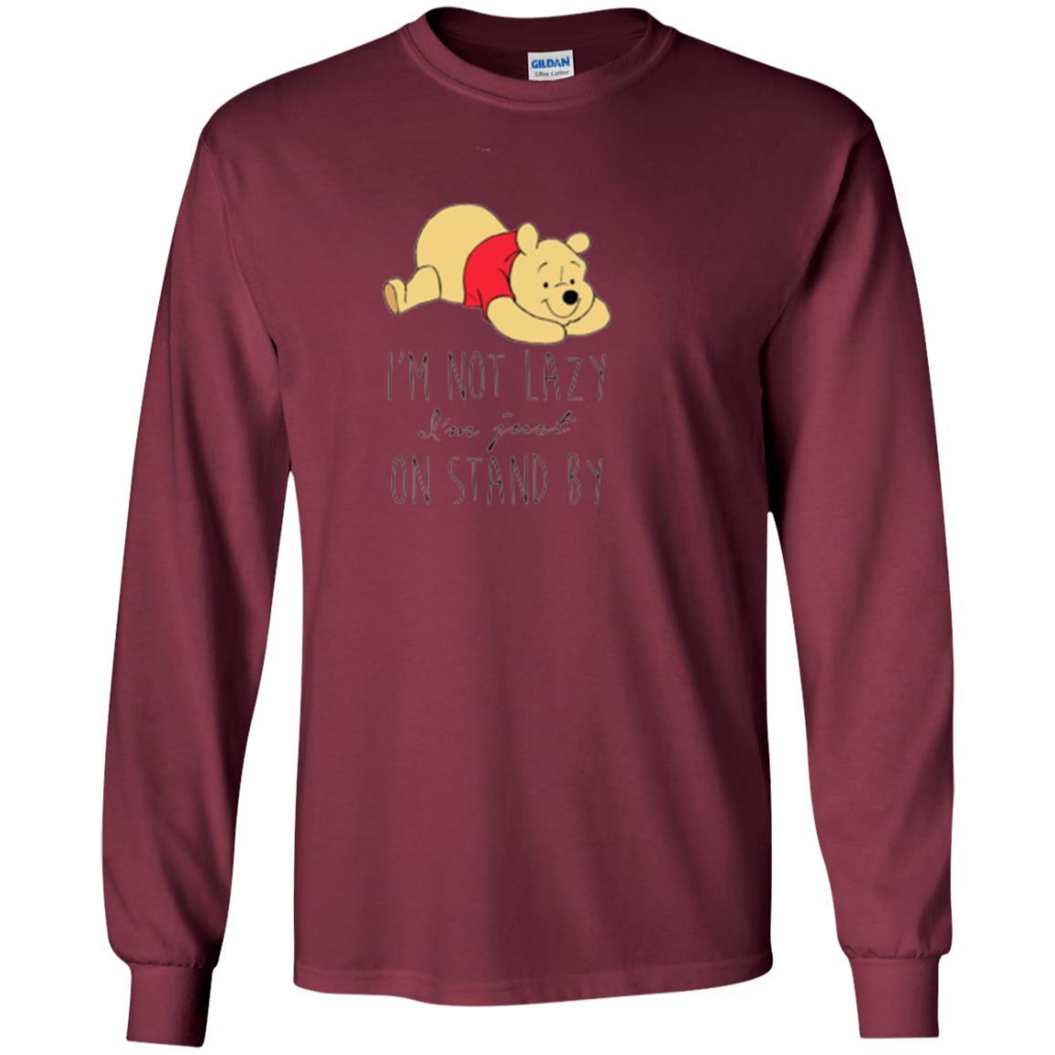 Cartoon T-shirt I'm Not Lazy I'm Just On Stand By Maroon