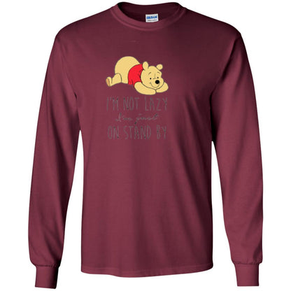 Cartoon T-shirt I'm Not Lazy I'm Just On Stand By Maroon