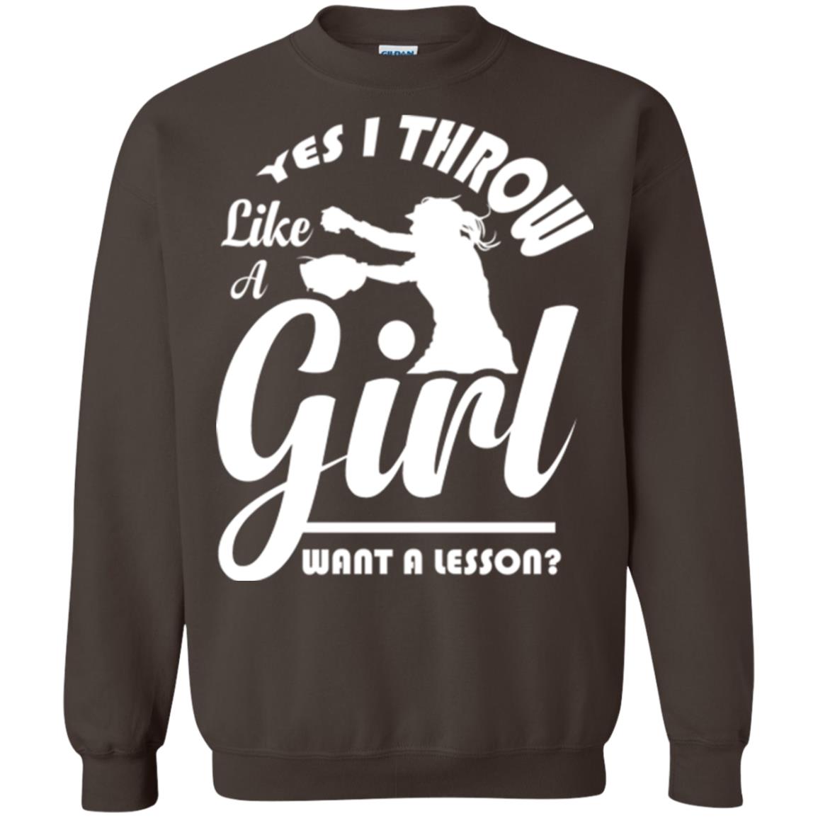 Softball T-shirt Yes I Throw Like A Girl Want A Lesson Dark Chocolate
