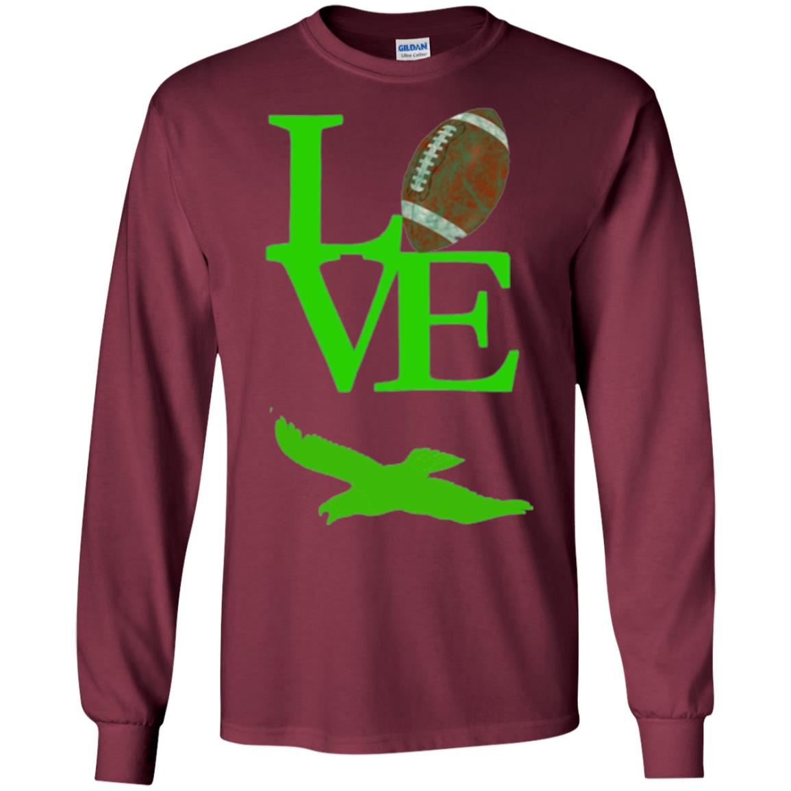 Football Lover T-shirt Love Football Flying Bird T-shirt Maroon