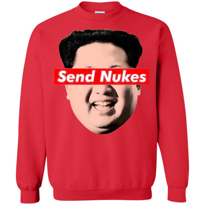 Funny Parody Novelty T-shirt Send Nukes Kim Jong Un Red