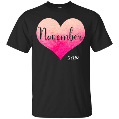 Pregnancy Reveal Announcement Party November 2018 Shirt Black