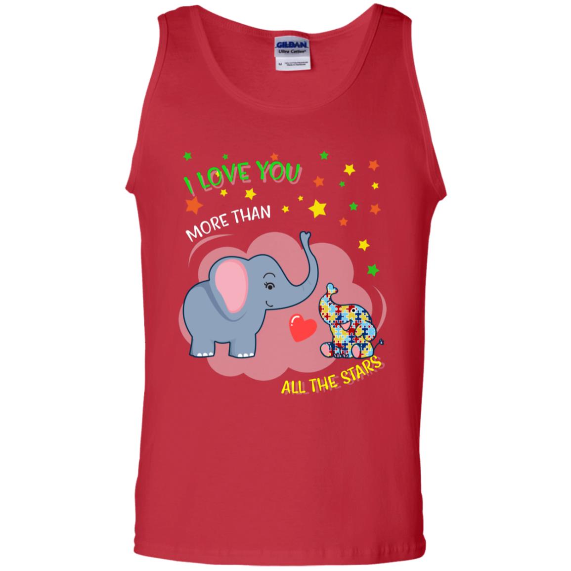 I Love You Morethan All The Stars Autism Awareness Shirt Red