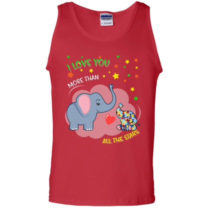 I Love You Morethan All The Stars Autism Awareness Shirt Red