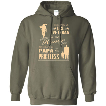 Papa T-shirt Being A U.s Veteran Military Green