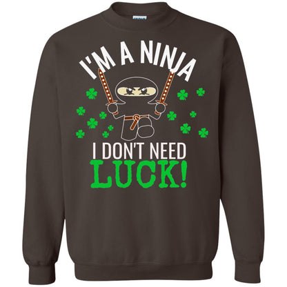 Ninja Luck Green St. Patrick_s Day T-shirt Dark Chocolate