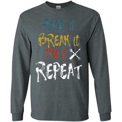 Mechanic T-shirt Race It Break It Fix It Repeat Dark Heather
