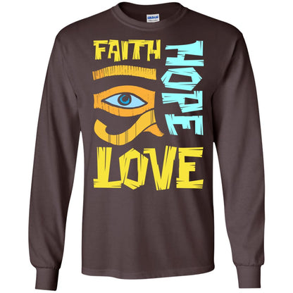 Faith Hope Love Christian T-shirt Dark Chocolate