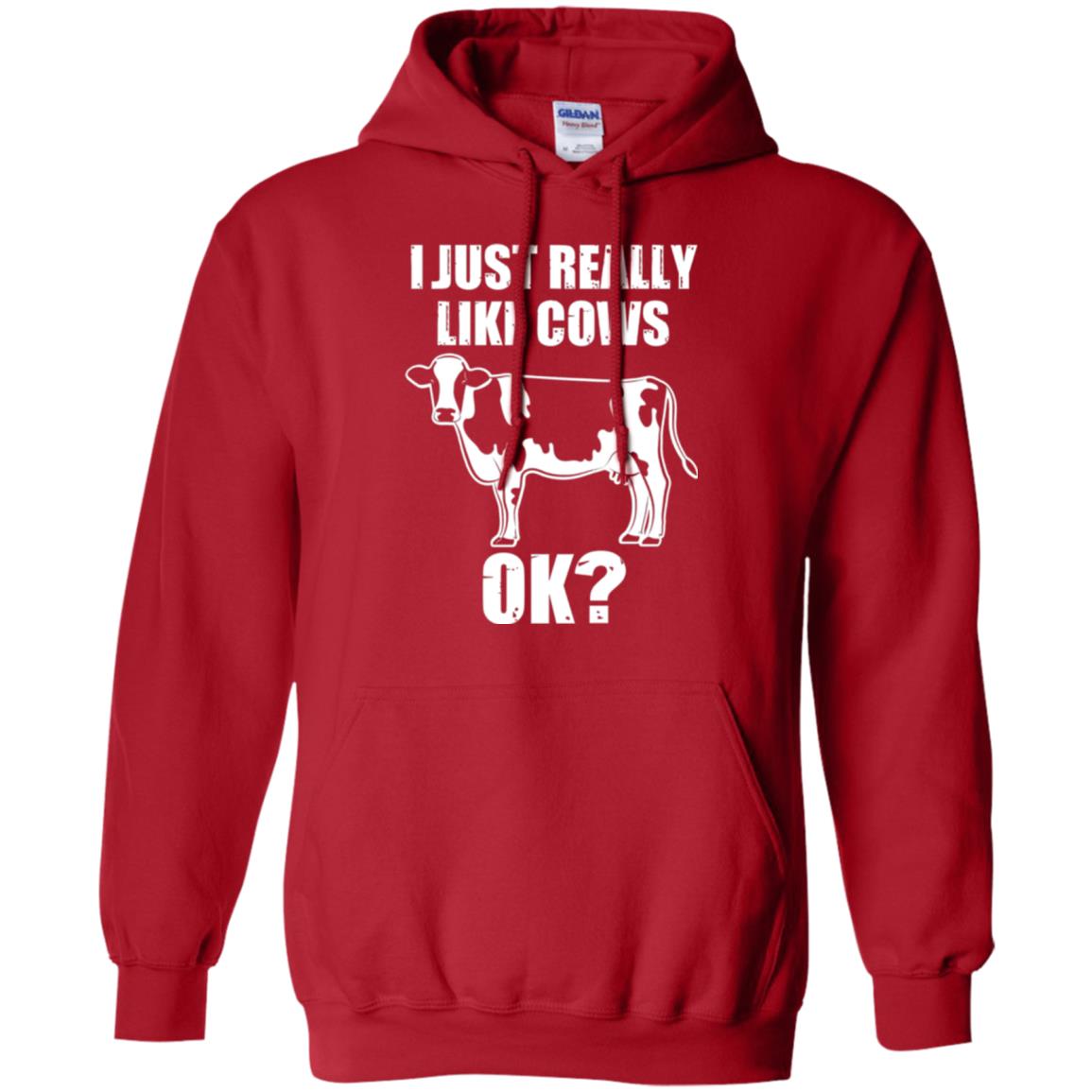 Cow Lovers T-shirt I Just Really Like Cows Ok Red