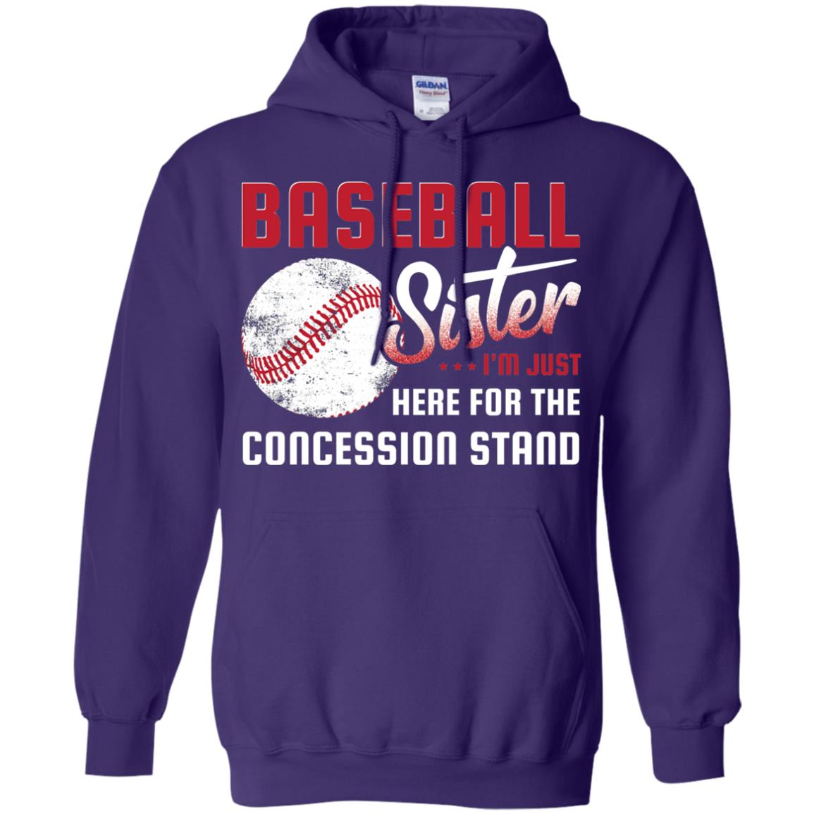 Baseball Sister Shirt Im Just Here For Concession Stand Purple